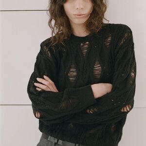 Maryam Nassir Zadeh Black Knit Sweater NWOT